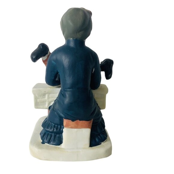 Lefton Grandma Sewing Figurine Humorous Craft Room Decor VTG 50s Kitsch Gift - Picture 2 of 12